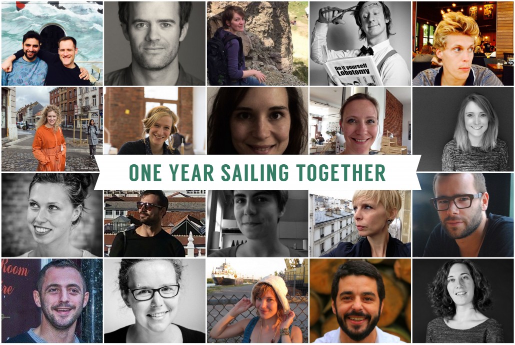 portraits of our sailors with the mention "one year sailing together"